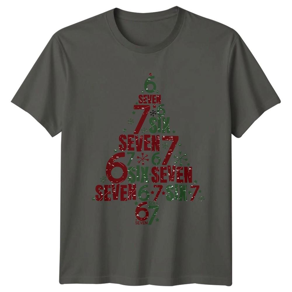 Six Seven Numbers Christmas Tree Holidays Unisexs Unisexs Graphic Tee S