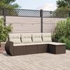 VidaXL Garden Lounge Set with Cushions 5 Pcs, Patio Sofas, Patio Furniture Set, Outdoor Furniture, Brown 3221292
