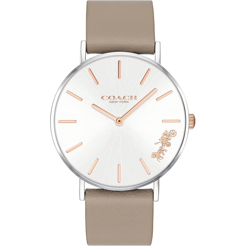 Coach Perry Women s Watch White Dial Gray Leather Strap 14503119