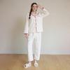 Lunaluz Women S Long Sleeve 9 Part Two Piece pajamaS marShmallow Wool