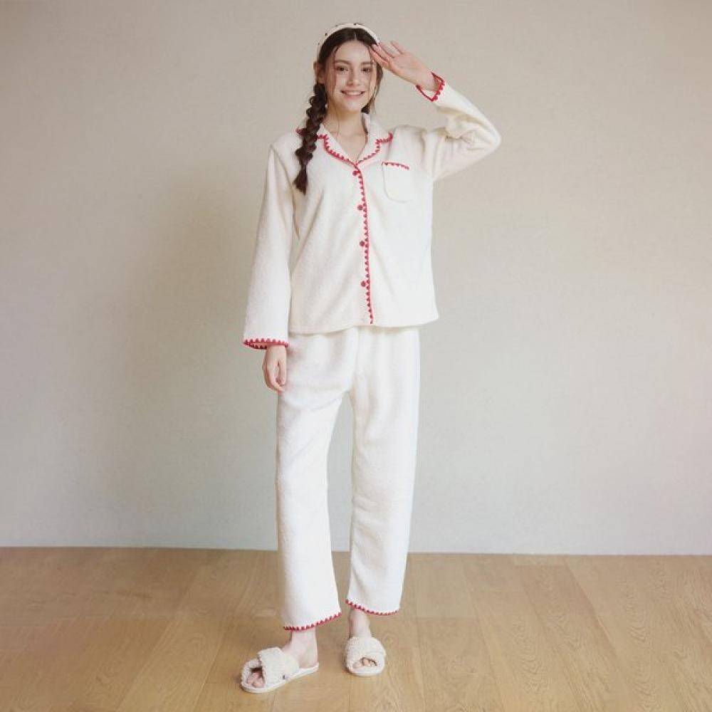 Lunaluz Women S Long Sleeve 9 Part Two Piece pajamaS marShmallow Wool