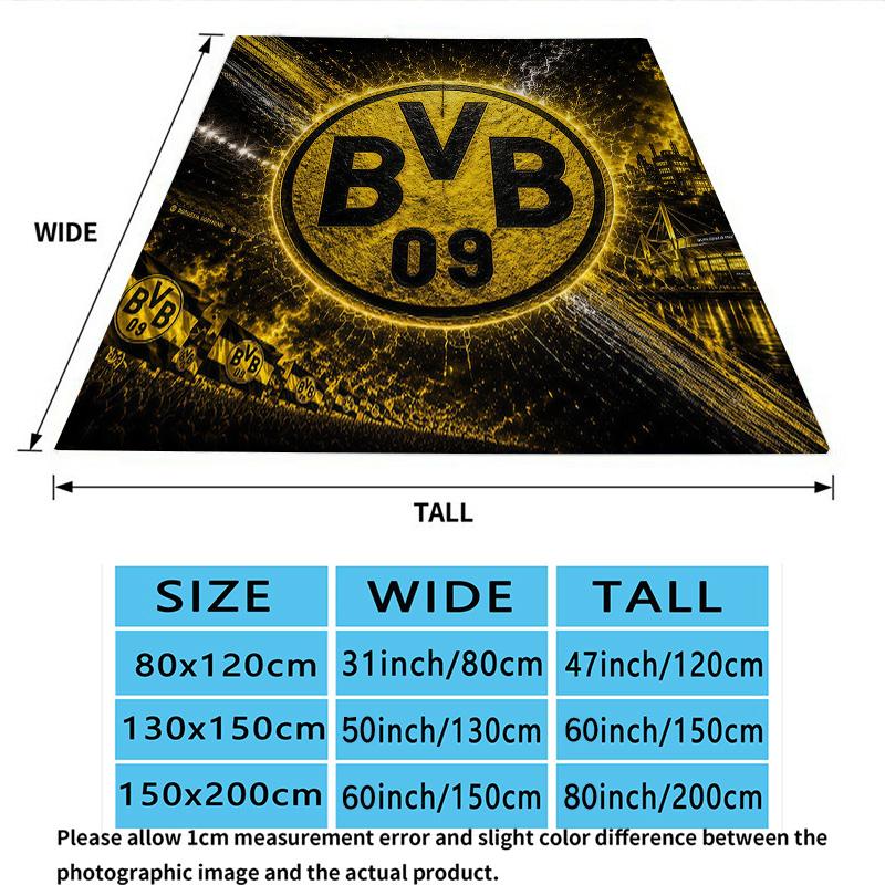BVB 09 Flanelldecke, Hohe Qualität, Bequem für alle Jahreszeiten, Heimdekoration, Wärme und Komfort