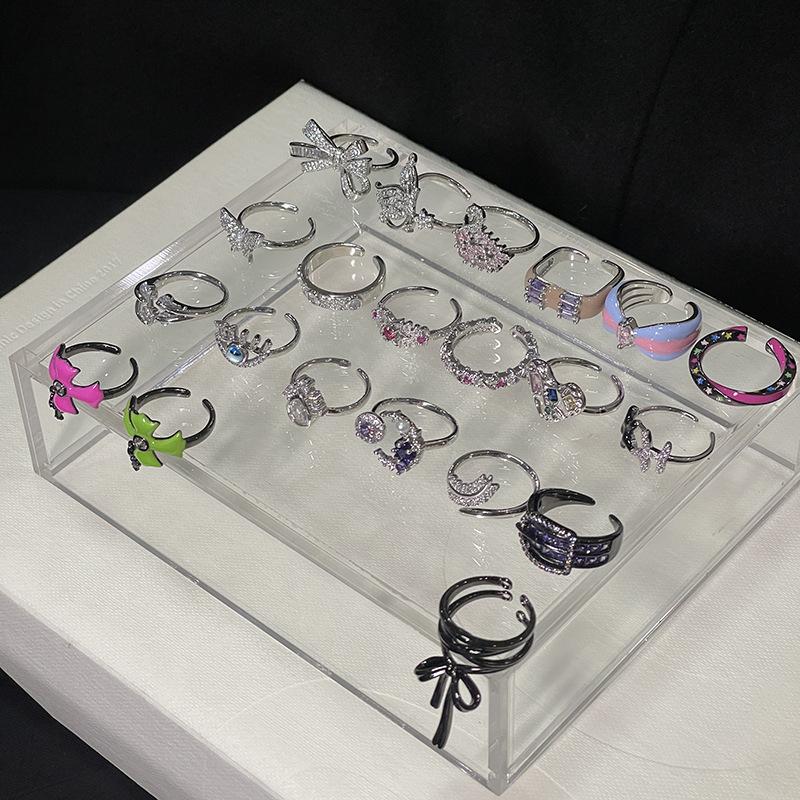 Light Luxury High-End Cold Wind French Full Diamond Zir*****Pen Ring Niche Design Butterfly Ring Woman