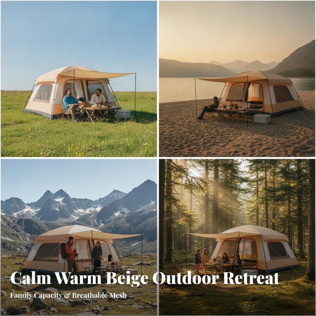 Automatic Tent Waterproof Double-Layer Windproof for Campers