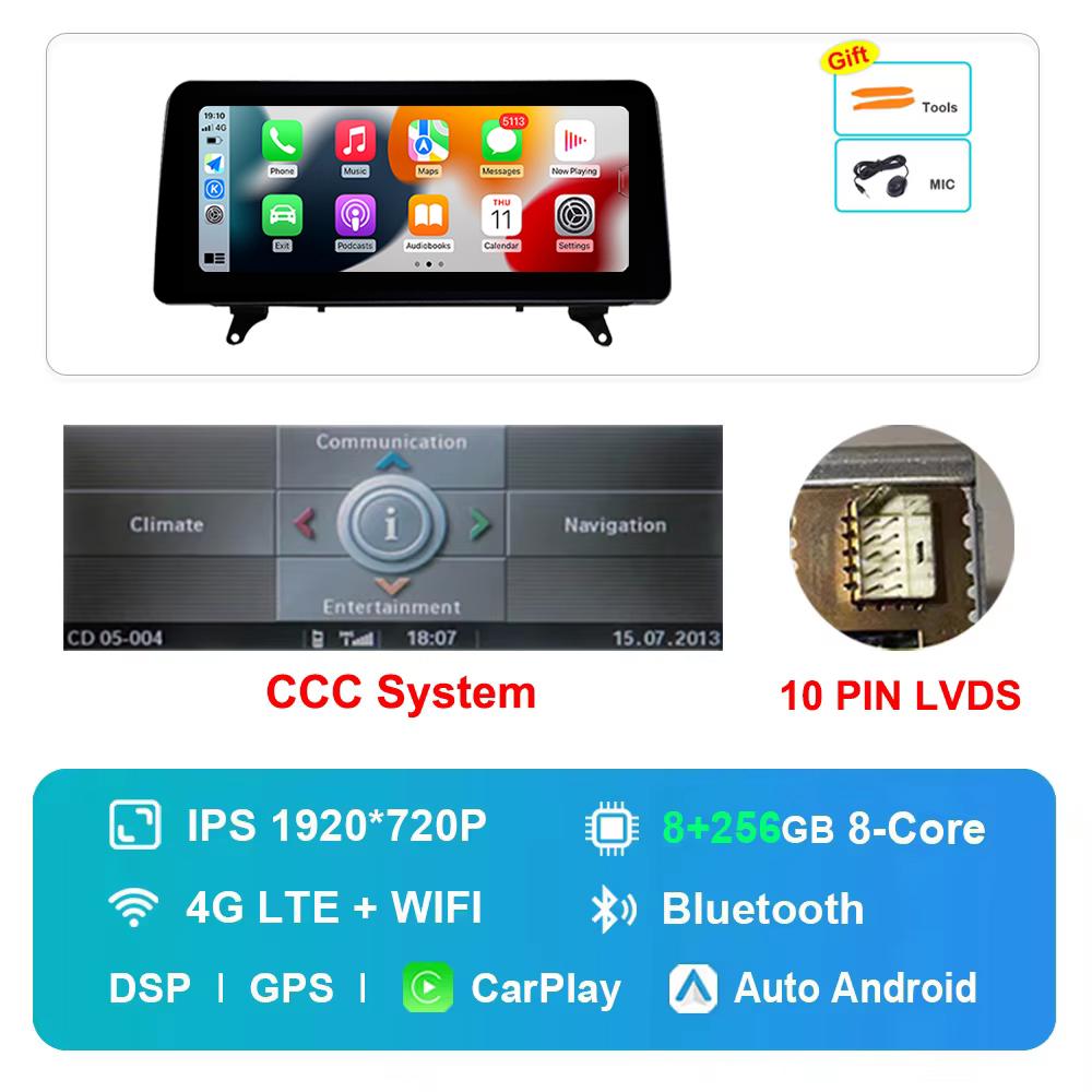 12.3 inch for BMW X5 E70 X6 E71 2007 - 2013 CCC CIC System GPS HD Touch Screen Android Car Radio Multimedia Player