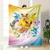 Colorful Spiral Backdrop with Playful, Cartoon-style Pokémon Characters. for All Seasons Blanket Lunch Break Throw Gift