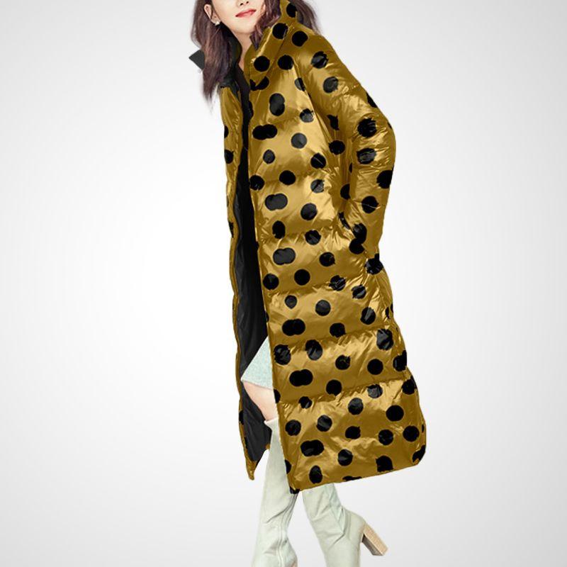 

Европейская и американская мода Пуховик из белого утиного пуха Женский Зимний Новое поступление Элегантный Средней длины Длинный Верхняя одежда 2025 Wave point S