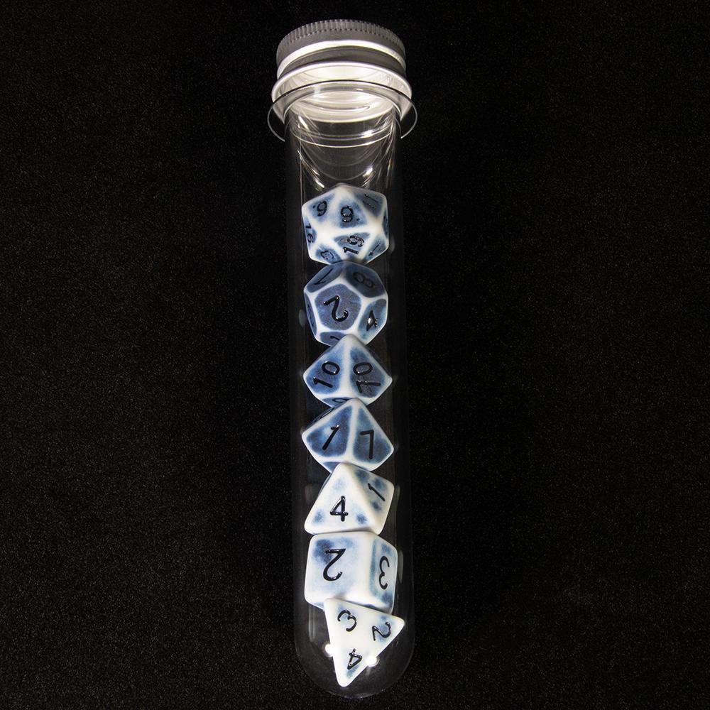 Retro DND Dice Set 7pcs Polyhedral Dice for D&D RPG Roll Playing Tabletop Dices Complete D4 D6 D8 D10 D12 D20 with Tube