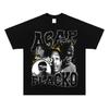 ASAP Rocky HIPHOP Hip Hop Short Sleeve Rap Loose T-Shirt American Rap Print Crew Neck T Shirts Casual Loose Tops Unisex