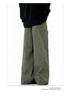 11KN Unisex Retro Wide Leg Work Pants with 3D Pockets - Pleated, Loose, Slimming, Casual, Long Fit
