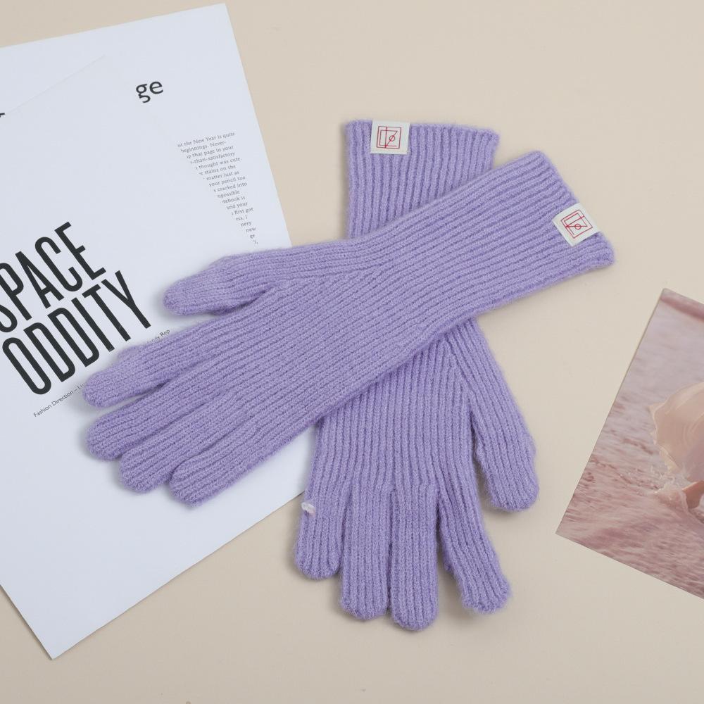 

Autumn and Winter Knitted Gloves New Korean Solid Color Versatile Open Touch Women s Warm Cold and Windproof Sleeves average size
