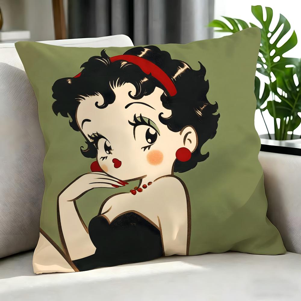 Cartoon Betty Boop Cushion Cover Cushion Cover Set 4Pcs 50X50 45X45 40X40 Pillowcase Decorative Sofa Home Decor