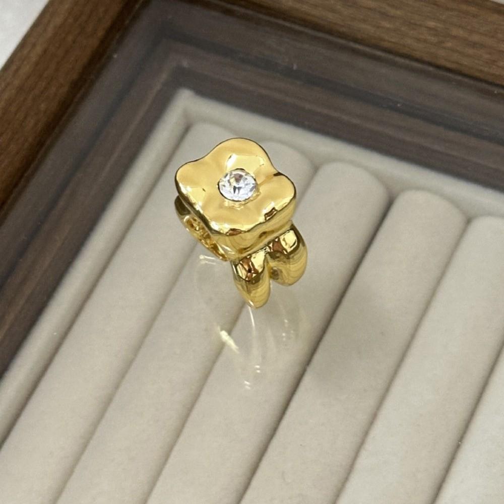 Tulip Flower Flower Ring Glaze French Irregular Ring Retro Enamel Finger Ring Gift