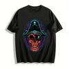 Dark Pirate Skull Print Trendy Cool Casual Crewneck Top Pure Cotton T-shirt