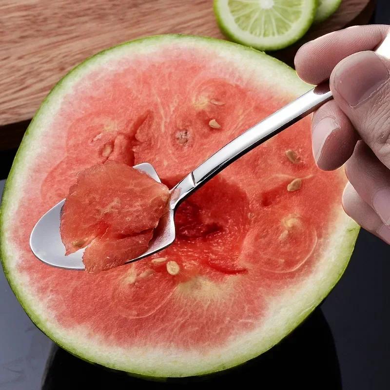 Creative Silver Shovel Spoons Stainless Steel Coffee Fruit Watermelon Ice Cream Dessert Scoops Spoon Teaspoon Kitchen Tableware