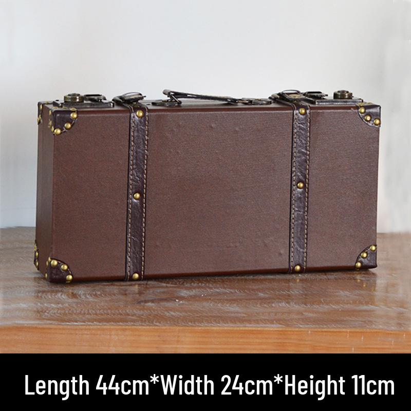 Vintage American Retro Leather-Wooden Suitcase Display and Photography Prop