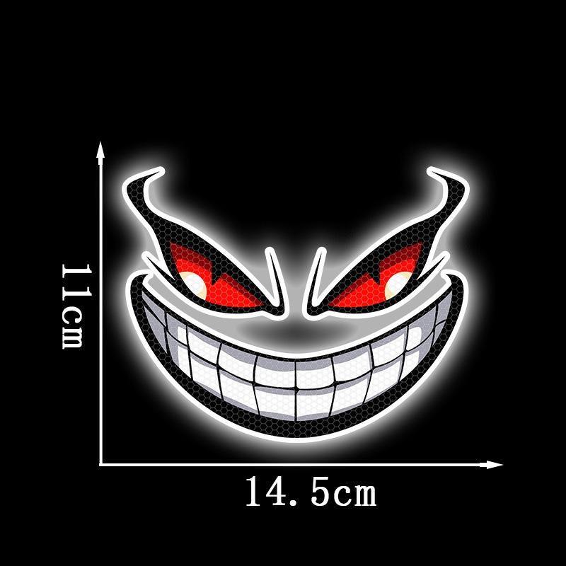 Devil Eye Motorcycle Sticker Front Body Side Decoration Waterproof Reflective Eye Sticker Rear Warning Sticker