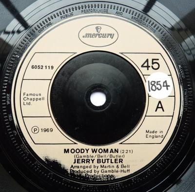 7inch Record JERRY BUTLER - Moody Woman 6052119 Mercury 1972 UK Soul/Funk Used