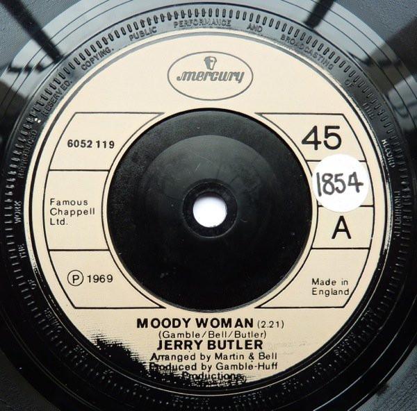 

7inch Record JERRY BUTLER - Moody Woman 6052119 Mercury 1972 UK Soul/Funk Used