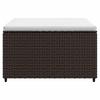 Garden Footstool with Cushions 2 pcs Brown Poly Rattan
