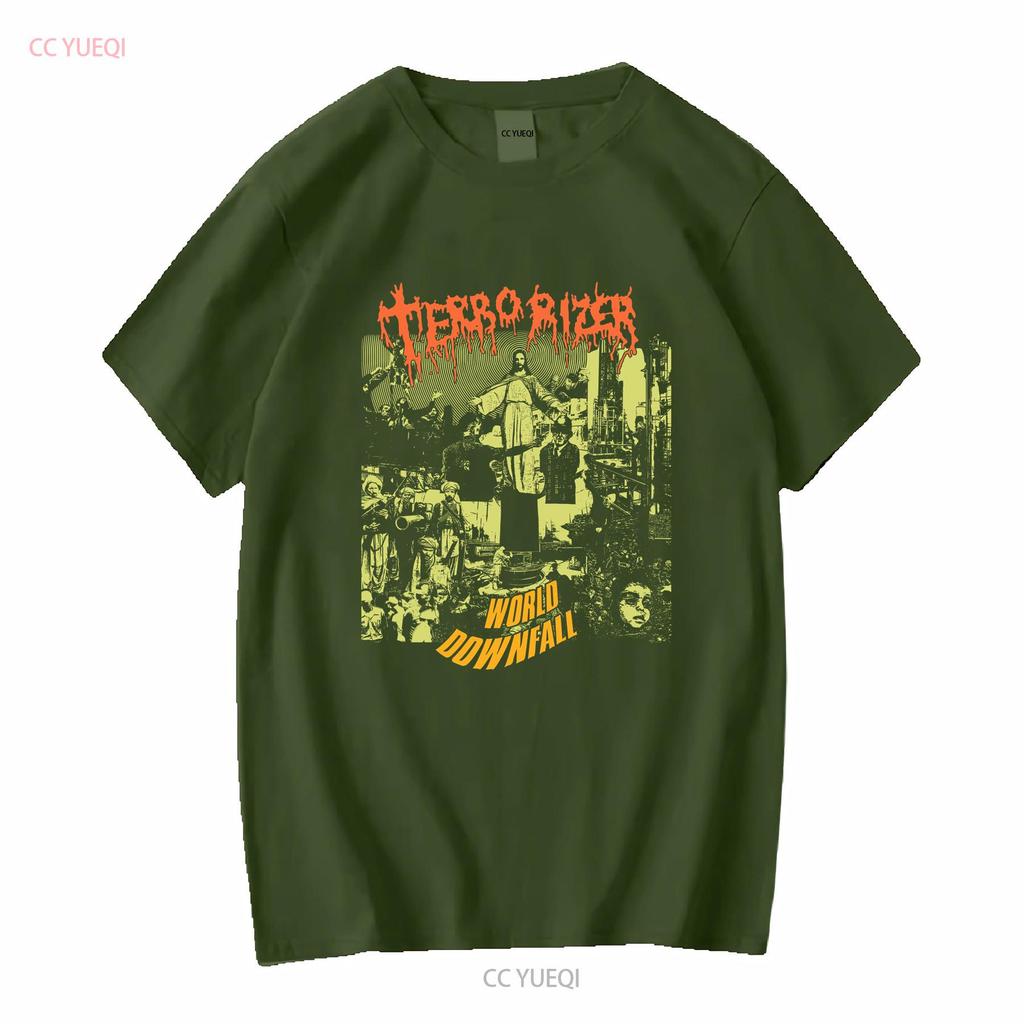Terrorizer world downfall T-Shirt Death Metal Grindcore Carcass Napalm Lang- oder Kurzarm Vintage Gewaschene Streetwear