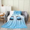 Eyelash Blanket Eyes Pattern Design Plush Throw Blanket, Modern Simple Lovely Flannel Fleece Blanket for Sofa Couch Room Decor