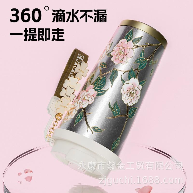 Premium Titanium Insulated Tumbler With Straw Carry Strap 520ml Men Women Office Travel