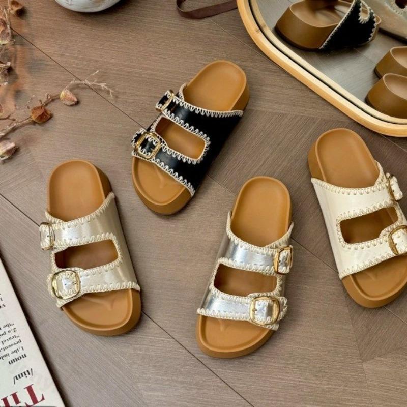 Fashion Women's Slippers 2025 New Summer Fashion Outdoor Beach Sandals Buckle Comfortable Non Slip Female Slippers Sandalias De Mujer
