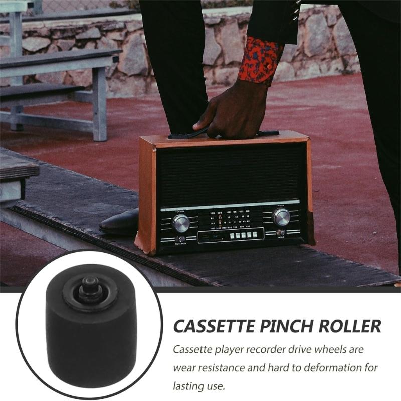 Pack of 12 Rubber Pressure Rollers for Cassettes Recorders 8.5x8mm Easy Installation