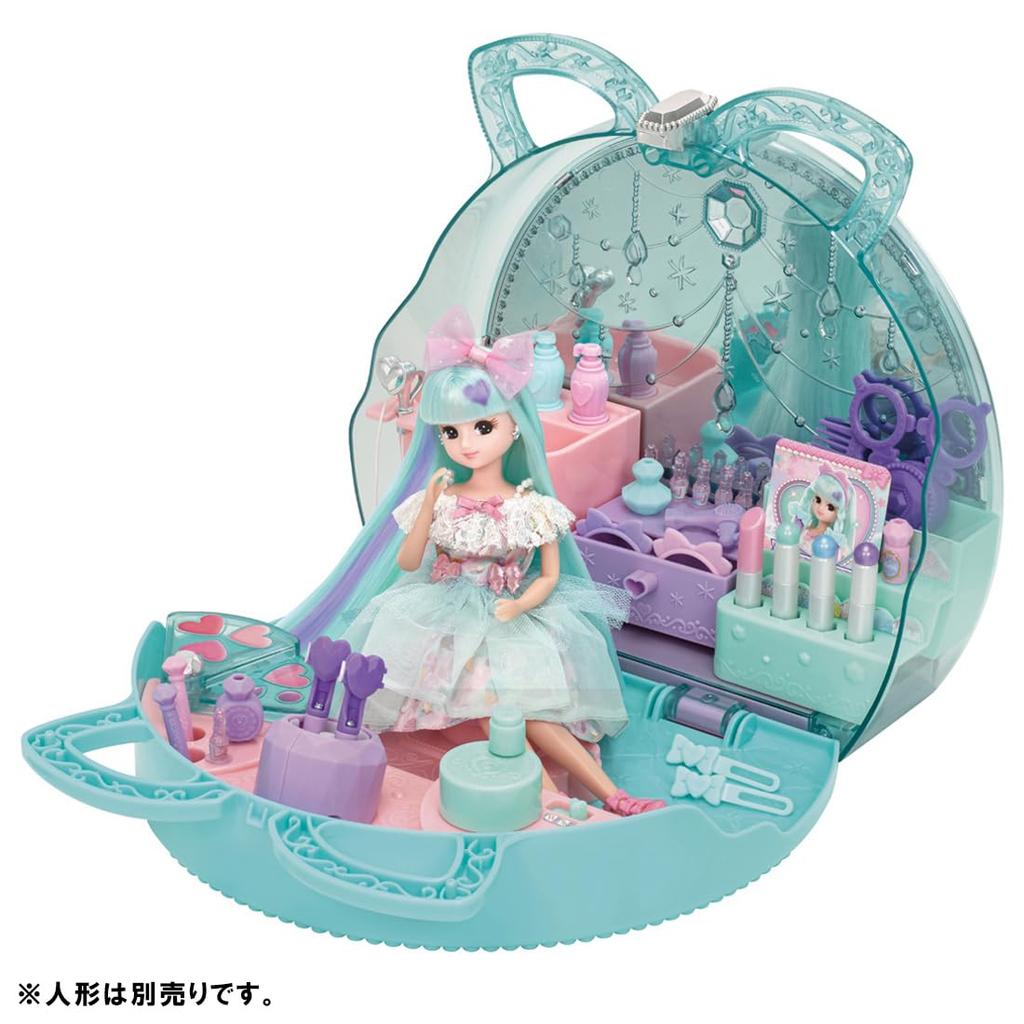 TAKARA TOMY Plastic Licca-chan Gelato Hair & Makeup Bag, Dress-Up Pretend Play Toy for Girls Ages 3 and Up