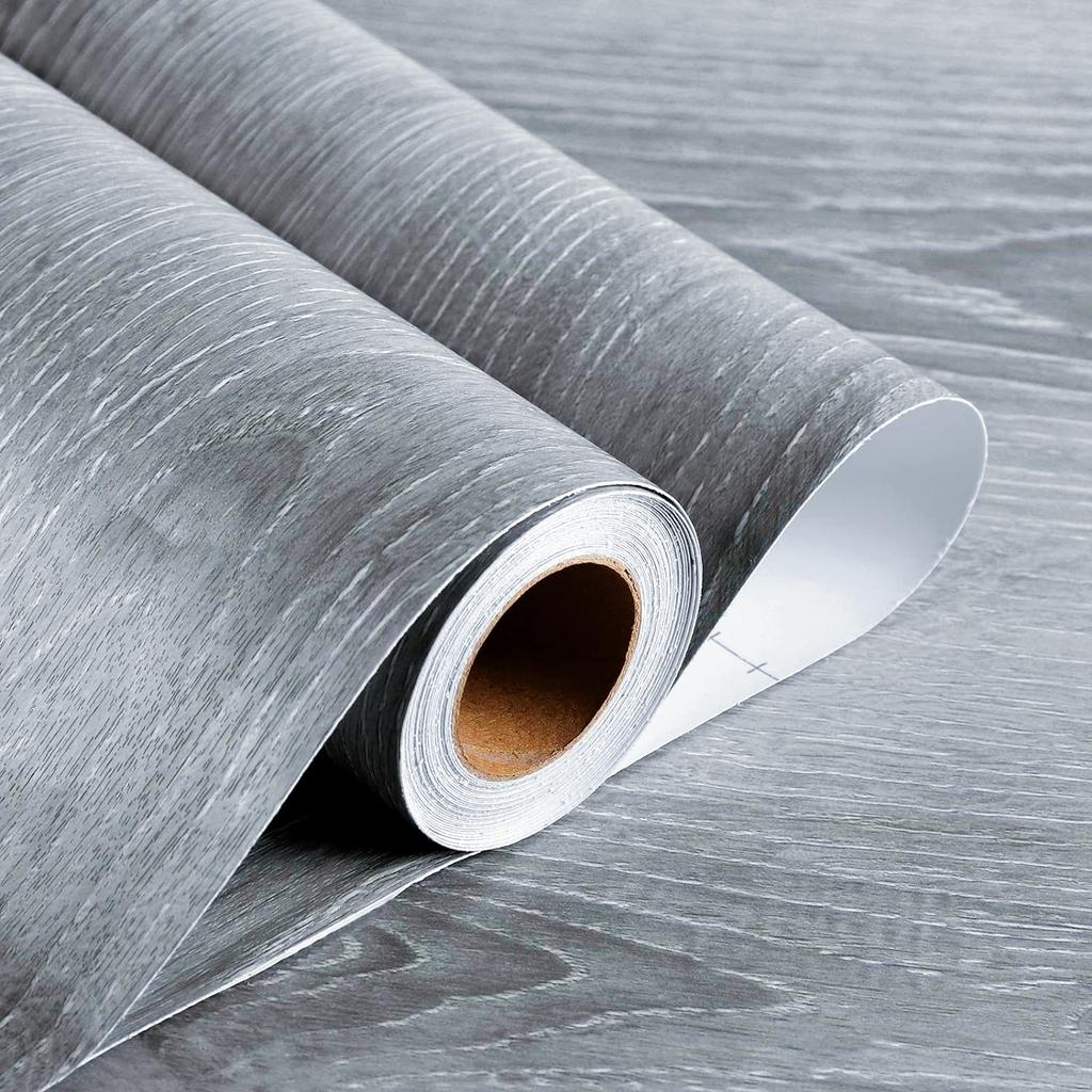 55cm Wide Wood Grain Home Decor Furniture Waterproof Vinyl Wall Sticker Self Adhesive PVC Wallpaper Kitchen Cabinet Door Sticker