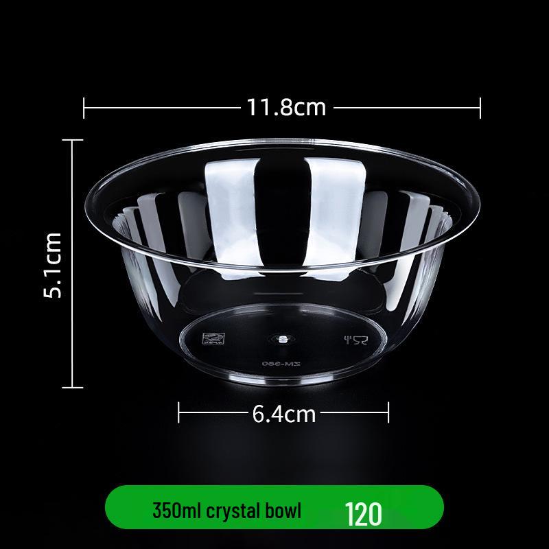 300ml Disposable Crystal Clear Plastic Bowl, Chopsticks, Cups, Plates & Cutlery Set for Hot Pot, Soup, Rice.