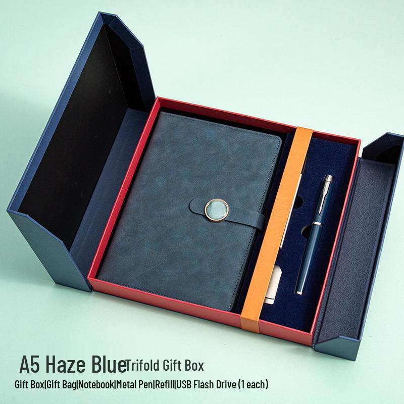 Customizable Logo Laptop Gift Set: Thickened A5 Notebook for Business Meetings