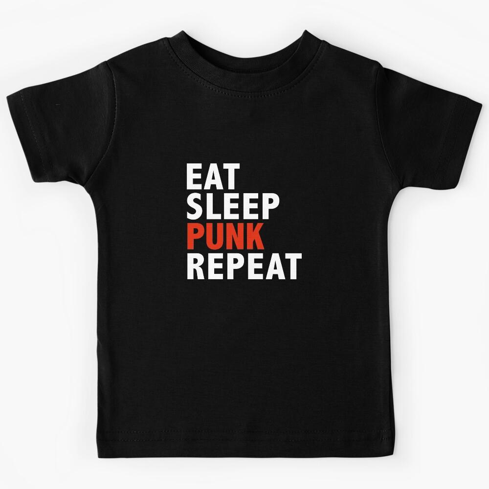 Eat Sleep Punk Repeat 1970s Rock 70s Music Gift Kids T-Shirt 130