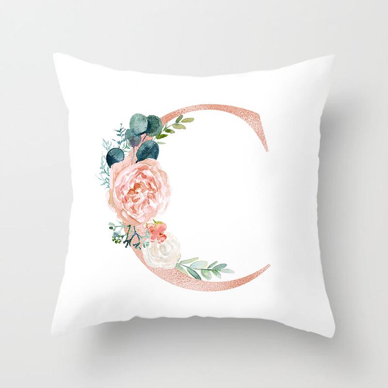 New Fashion 26 English Letter Pattern Cushion Cover Home Fabric Sofa Modern Style Pillow Cover