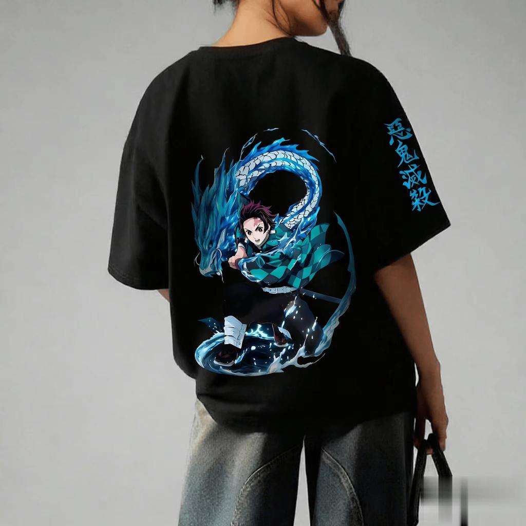 2026 Summer Fashion Y2k Demon Slayer Anime Graphic T Shirt Unisex Women Short Sleeve Tee Cotton Streetwear Casual Tops