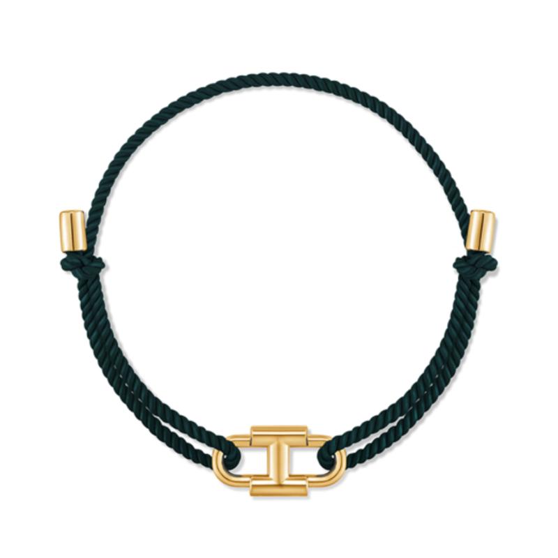 

hyeres-lor Erite Silver (Y) Emblem Strap Bracelet Khaki Black HL5B07514Y9235 ONE