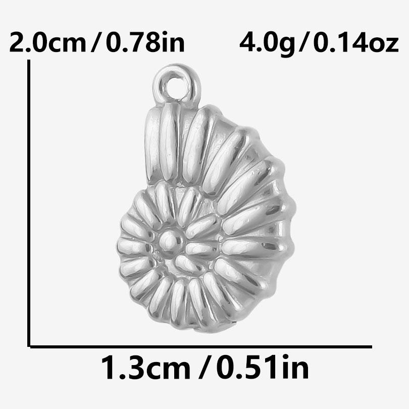 6pcs New Ocean Animal Stainless Steel Charms For Jewelry Making Supplies Metal Conch Shell Turtle Seahorse Pendant DIY Materials