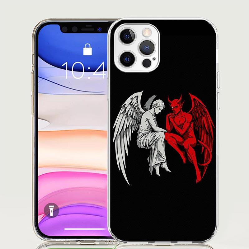 Angel Wings Devil Bad Phone Case For iPhone 17 Air 16 15 Plus 11 14 Pro Max 13 Mini 12 7 8 + SE Pattern Art Customized Cover 17