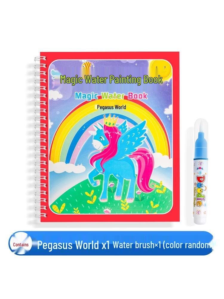 Reusable Children's Magic Water Doodle Book with Baby Water Pen - Educational Drawing Toy
