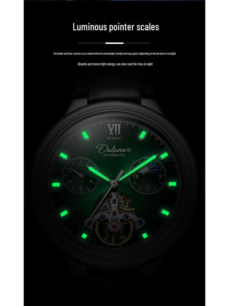 DURRENWEI Men's Blue Balloon Automatic Tourbillon Watch - Waterproof & Luminous