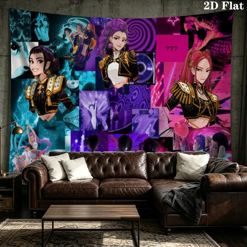 K-Pop Shadow Legends Wall Tapestry Aesthetic Wall Hanging Printed Fabric Blanket Decorative Tapestries for Bedroom Living Room Home Decor