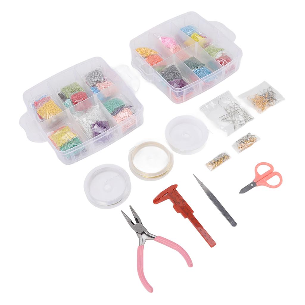 Zestaw koralików do wyrobu biżuterii Akrylowe koraliki beczułki DIY Zapięcie typu karabińczyk Nożyczki do bransoletek naszyjników kolczyków