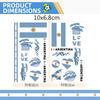 Set of 2 Temporary Tattoos National Flag Decals for Face and Arm, Body Decoration for Football Supporters for Sporting Events