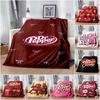 Dr Pepper Burgundy Bow Pattern Throw Blanket Soft Flannel Cozy Aesthetic Room Decor Blanket Gift for Women