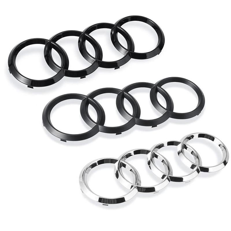 Q24 Ring Logo Car Hood Front Bonnet Grill Rear Trunk Emblem Badge Sticker Decal Accessories For a2 A3 A4 A5 A6 A7 Q2 Q3 Q5 Q8 TT