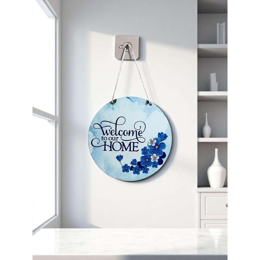 Wooden Wall Hanging Welcome Sign – Decorative Quote Board for Home, Door, Entrance, Hall & Office - Rustic Wall Art & Housewarming Gift Item