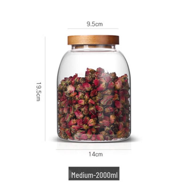 

Shangqi Acacia Wood Lid Glass Storage Jar
