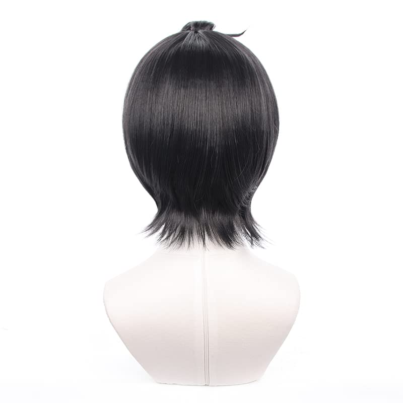 Black Short Cosplay Full Wig with for Cultural School Festivals Wig, Wig, Net, Heat-Resistant, Disguise, Halloween, Christmas, Festivals, Festivals,