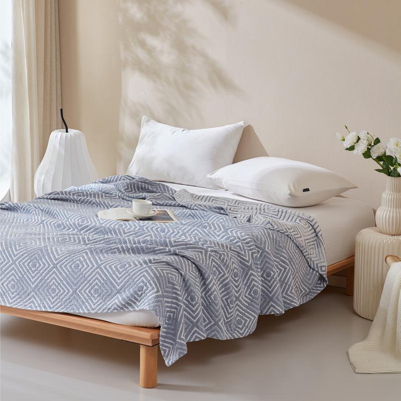 Three Layer Pure Cotton Blanket Air-condition Blanket Summer Cooling Blanket Pure Cotton Single/Double Blanket